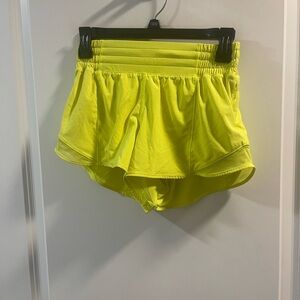 Lululemon Hotty Hot Women’s Neon Yellow Athletic Shorts